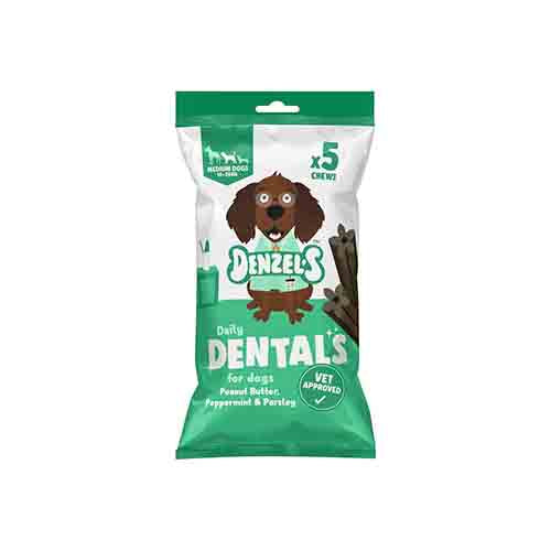 Denzel's Daily Dentals Medium Dogs Peanut Butter & Peppermint 10 x 100g Packs