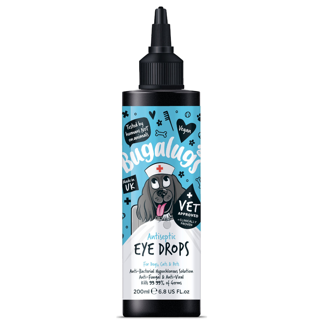 Bugalugs Antiseptic Eye Drops For Dogs &amp; Cats 200ml