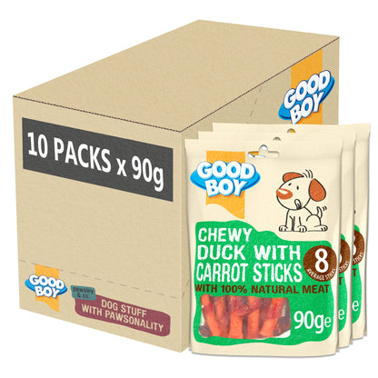 Good Boy 10x90g Chewy Duck &amp; Carrot Sticks