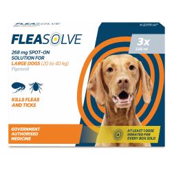 Fleasolve Spot On Solution For Large dogs 50ml 3 Pipettes