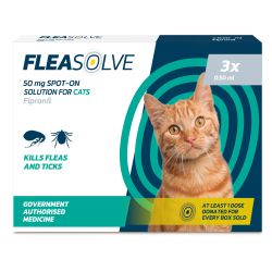 Fleasolve Spot On Sulotion For Cats 50ml 3 Pipettes