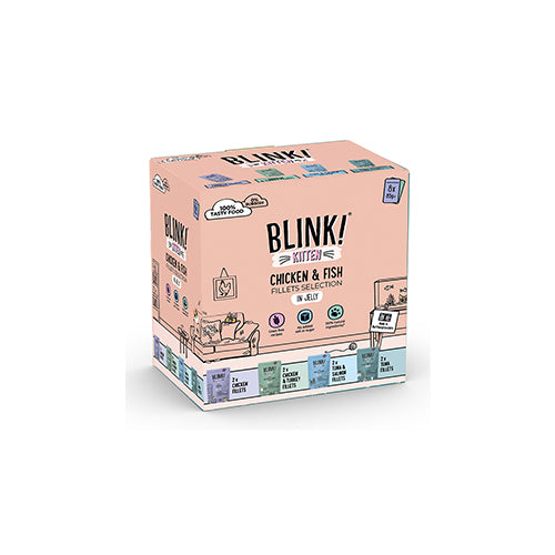 Blink! Kitten Chicken &amp; Fish Fillets Selection in Jelly 8 x 85g