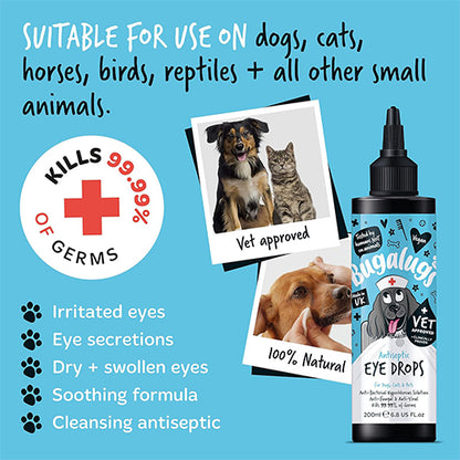 Bugalugs Antiseptic Dog Eye Drops - 200ml