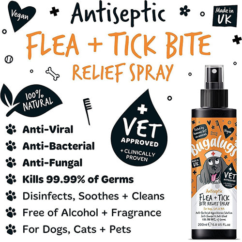 Bugalugs Antiseptic Flea &amp; Tick Bite Relief Pet Spray