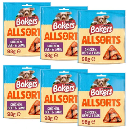 Bakers Allsorts with Chicken &amp; Beef and Lamb 6 x 98g