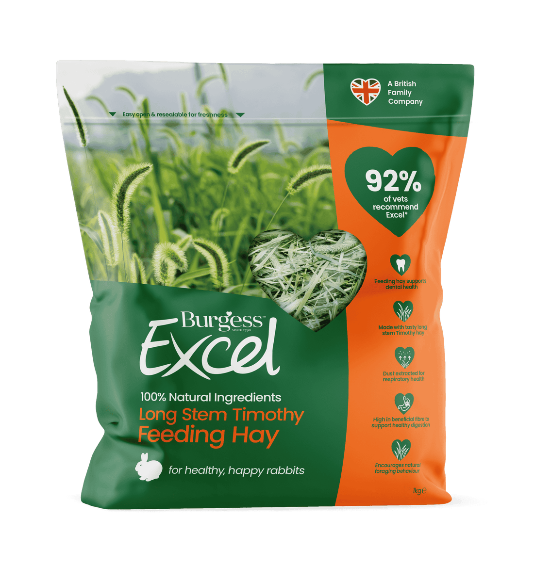 Burgess Excel Long Stem Timothy Feeding Hay 1kg