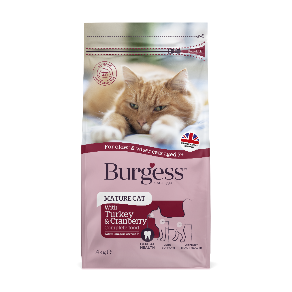 Burgess Mature Cat With Turkey &amp; Cranberry 1.4Kg