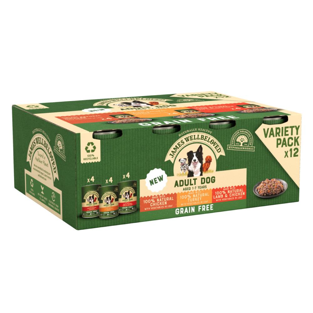 James Wellbeloved Adult Grain Free Turkey, Lamb &amp; Chicken in Loaf 12x400g