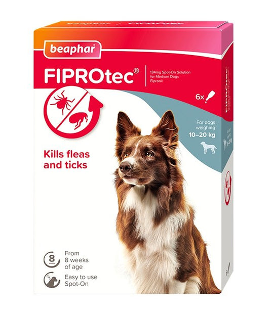 Beaphar FIPROtec Spot On For Medium Dog 6 Pipettes