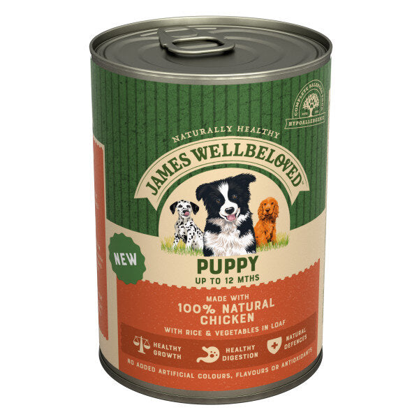 James Wellbeloved Puppy Chicken With Rice & Vegetables in Loaf 12x400g