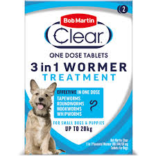 Bob Martin Clear 3in1 Dewormer For Small Dogs &amp; Puppies 2 Tablets