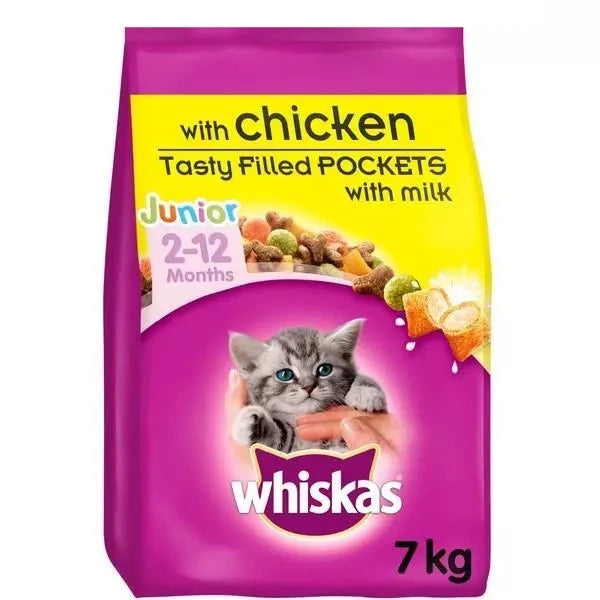 Whiskas Junior With Chicken Tasty Filled Pockets With Milk 7kg