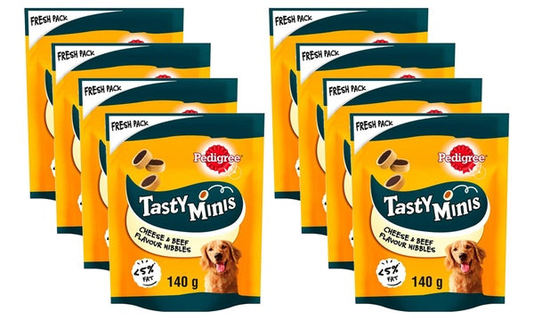 Pedigree Tasty Minis Cheese &amp; Beef Nibbles 8 x 140g