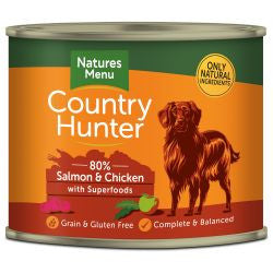 Nature Menu 6x600g Country Hunter 80% Salmon &amp; Chicken with Superfoods Cans