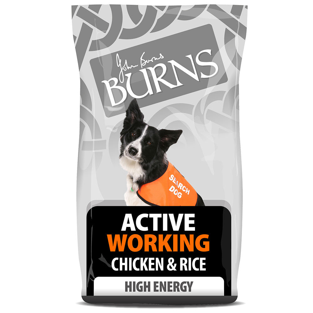 Burns Active Working Chicken &amp; Rice 12kg - Dry Dog Food