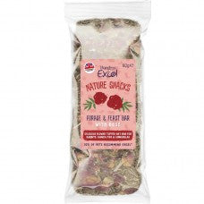 Burgess 5 x 60g Excel Forage &amp; Feast Hay Bar with Rose - Small Animal Treats