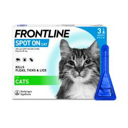 Frontline Flea &amp; Tick Spot On - 3 pipettes - Cat Care Treatment