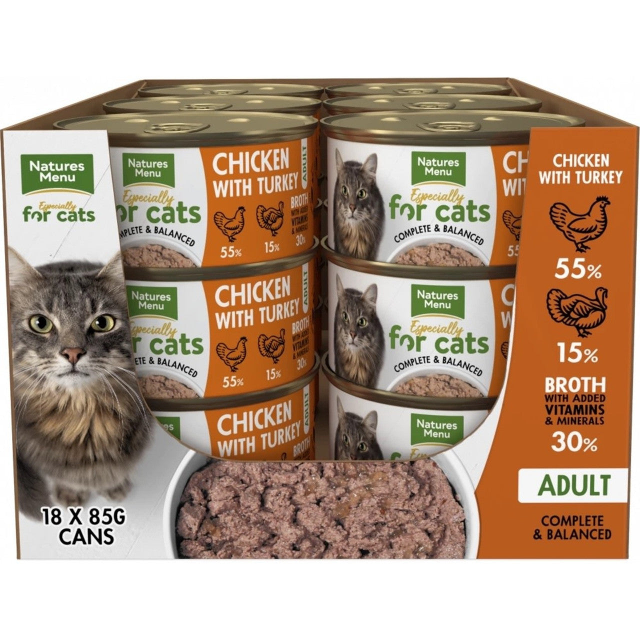 Natures Menu 18 x 85g Chicken &amp; Turkey Can - Wet Cat Food