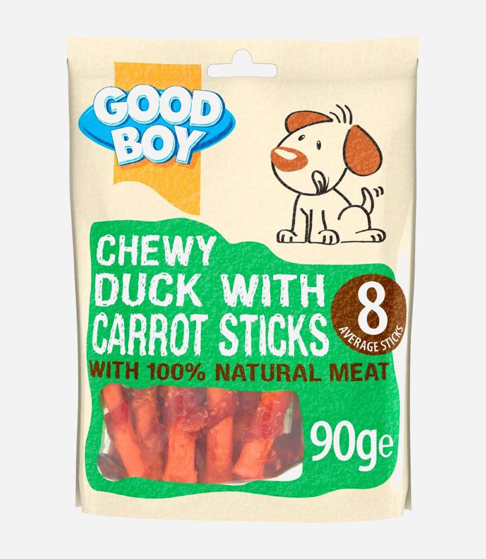 Good Boy 10x90g Chewy Duck &amp; Carrot Sticks