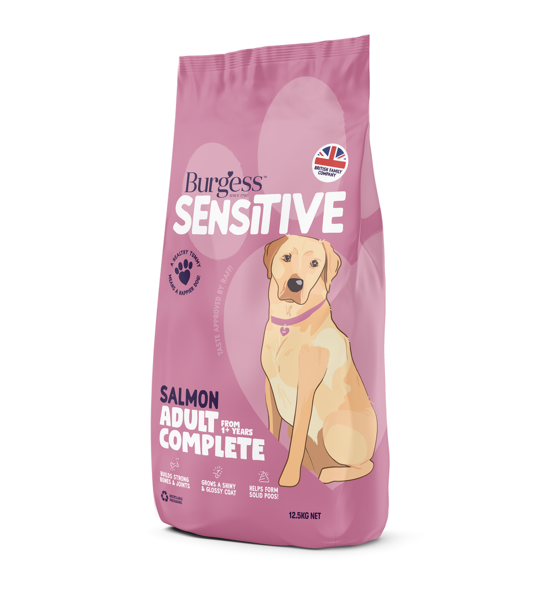 Burgess Sensitive Adult Dog Food 12.5kg - Salmon &amp; Rice  - Dry Dog Food