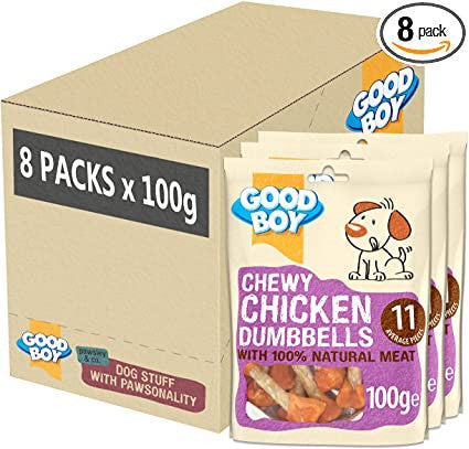 Good Boy 8x100g Chewy Chicken Dumbbells