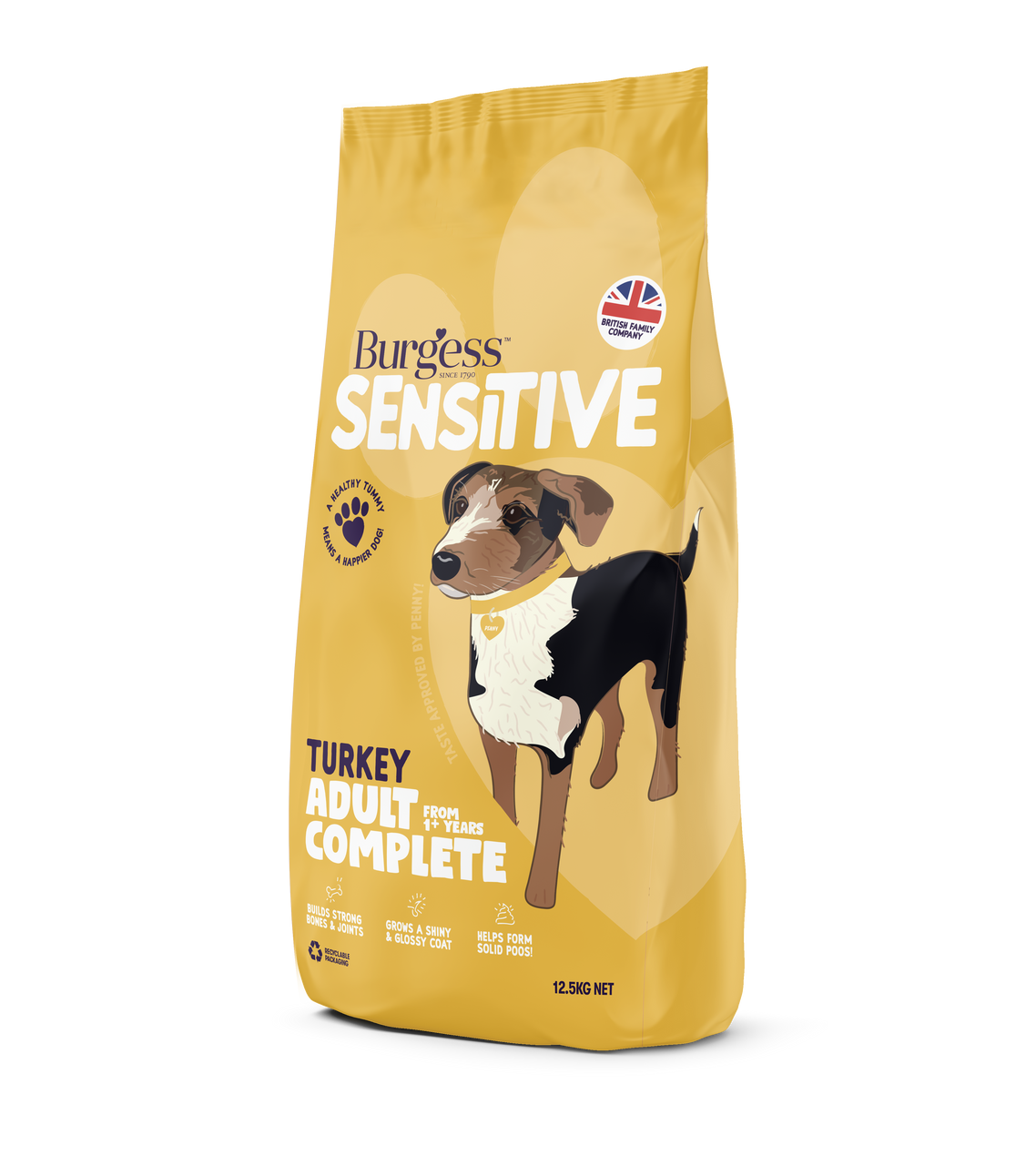 Burgess Sensitive Adult Dog Food 12.5kg - Turkey &amp; Rice  - Dry Dog Food