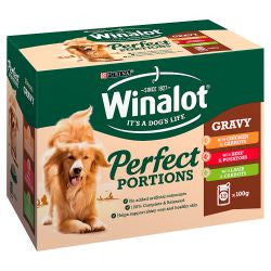 Winalot 12x100g Perfect Portions Beef &amp; Chicken &amp; Lamb in Gravy Pouches Wet Dog Food