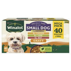 Winalot 40x100g  Mixed in Gravy Pouches Wet Dog Food