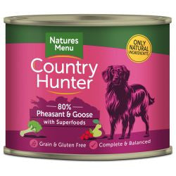 Nature Menu 6x600g Country Hunter 80% Pheasant &amp; Goose with Superfoods Cans