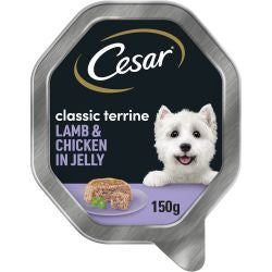 Cesar Classic Terrine With Juicy Lamb &amp; Chicken In Jelly 14x150g | Wet Dog Food Trays